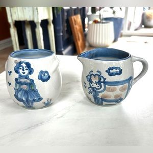 MA Hadley large cream and open sugar bowl